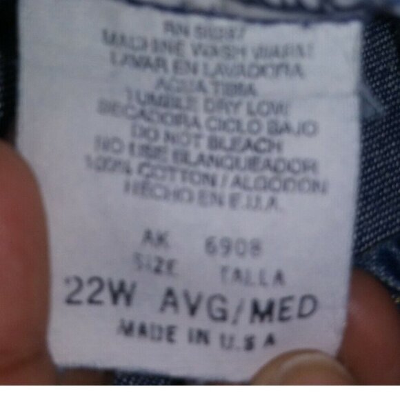 Arizona jeans Womens Pull-on Elastic waist, Pockets Plus Sz 22W Made in USA VTG - Picture 7 of 7